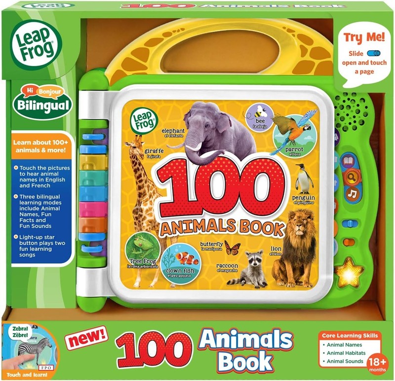 LeapFrog 100 Animals Book Baby Learning Toy Sounds Words Educational Kids Gift
