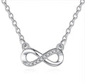 Valentine'S Day Gift  Sterling Silver Infinite Eternal Diamond Necklace  Sterling Silver Jewelry