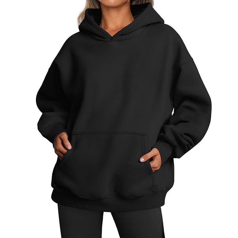 Women's Oversized Hooded Sweater With Pockets
