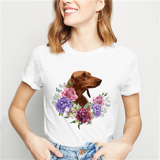T-shirt dog pattern polyester