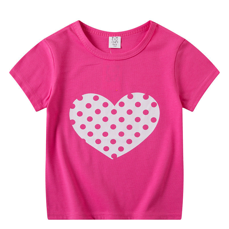 Children's Short Sleeve Boys And Girls T-shirt Cartoon Half Sleeve Top