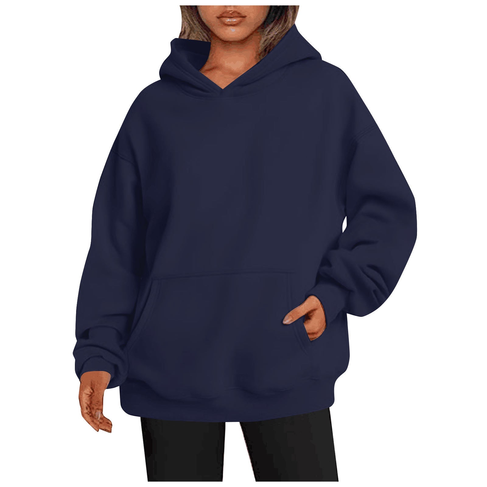 Women's Oversized Hooded Sweater With Pockets