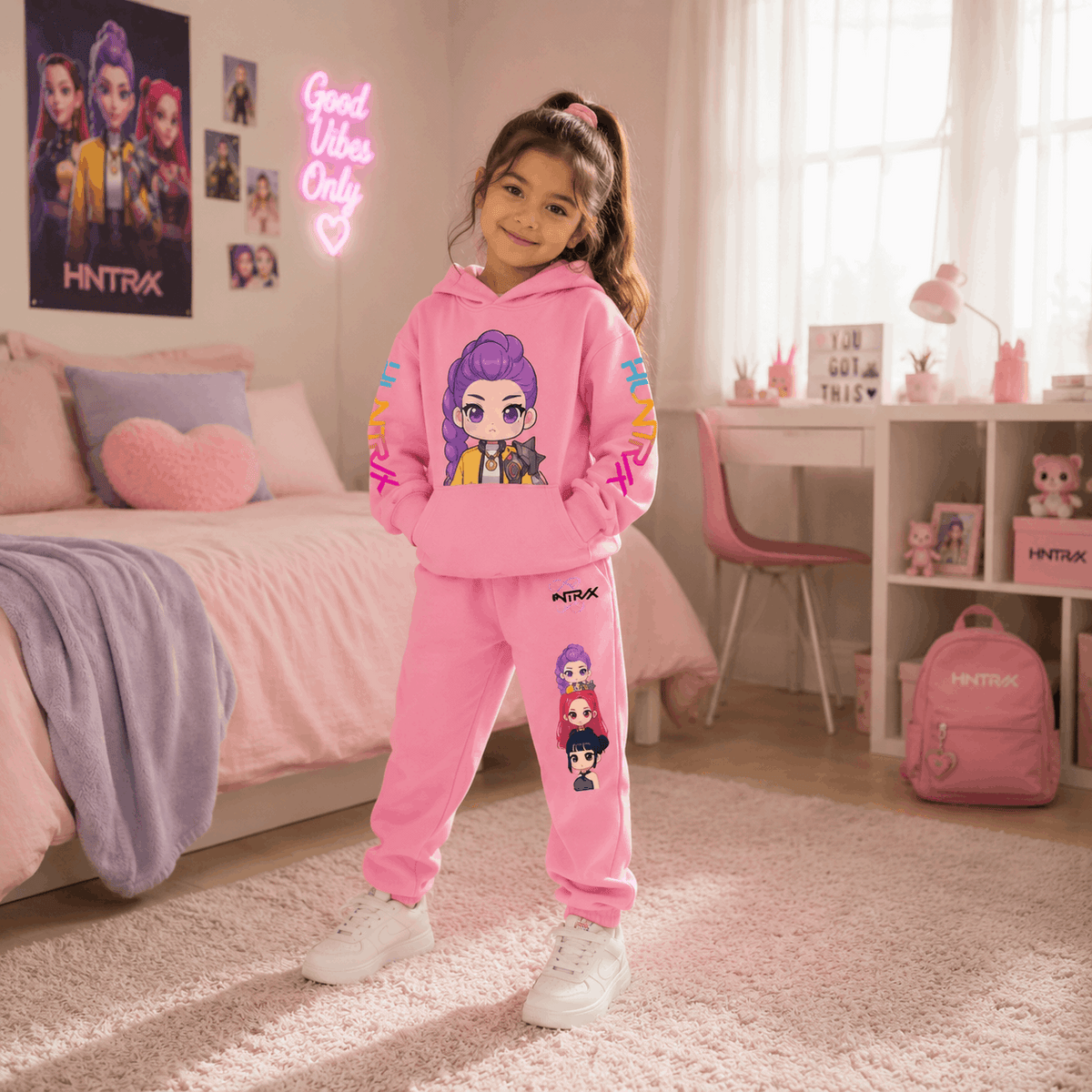 Kids KPop Demon Hunters Hoodie & Sweatpants Set | Children's Matching Tracksuit