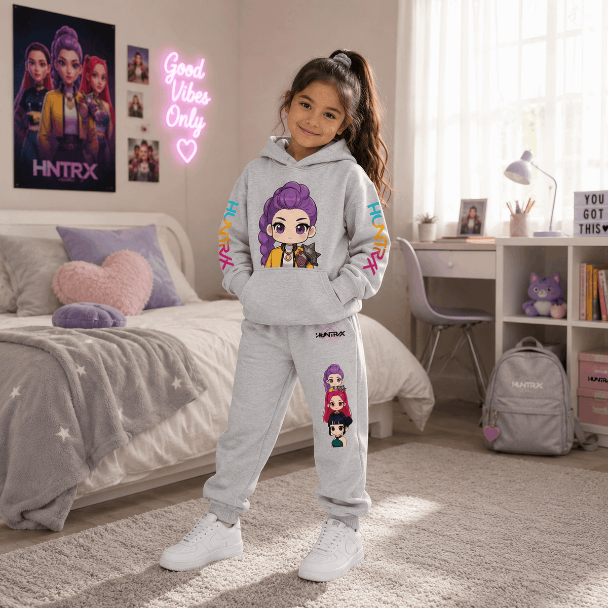 Kids KPop Demon Hunters Hoodie & Sweatpants Set | Children's Matching Tracksuit