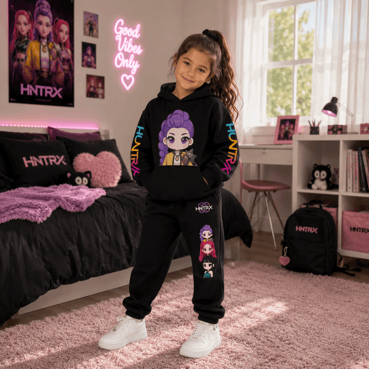 Kids KPop Demon Hunters Hoodie & Sweatpants Set | Children's Matching Tracksuit