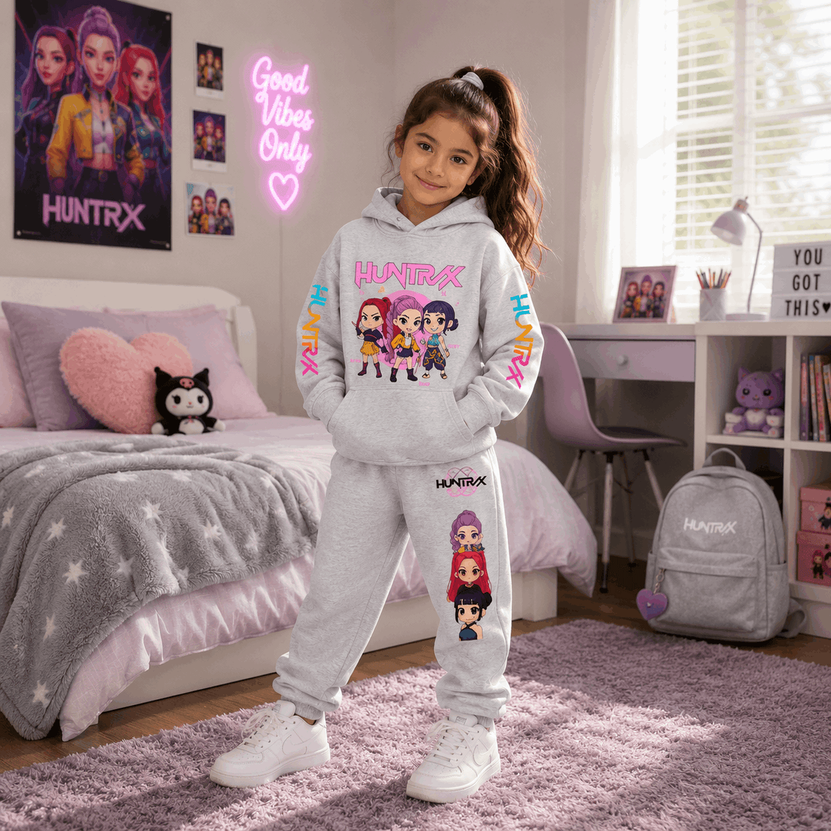 Kids KPop Demon Hunters Hoodie & Sweatpants Set | Children's Matching Tracksuit