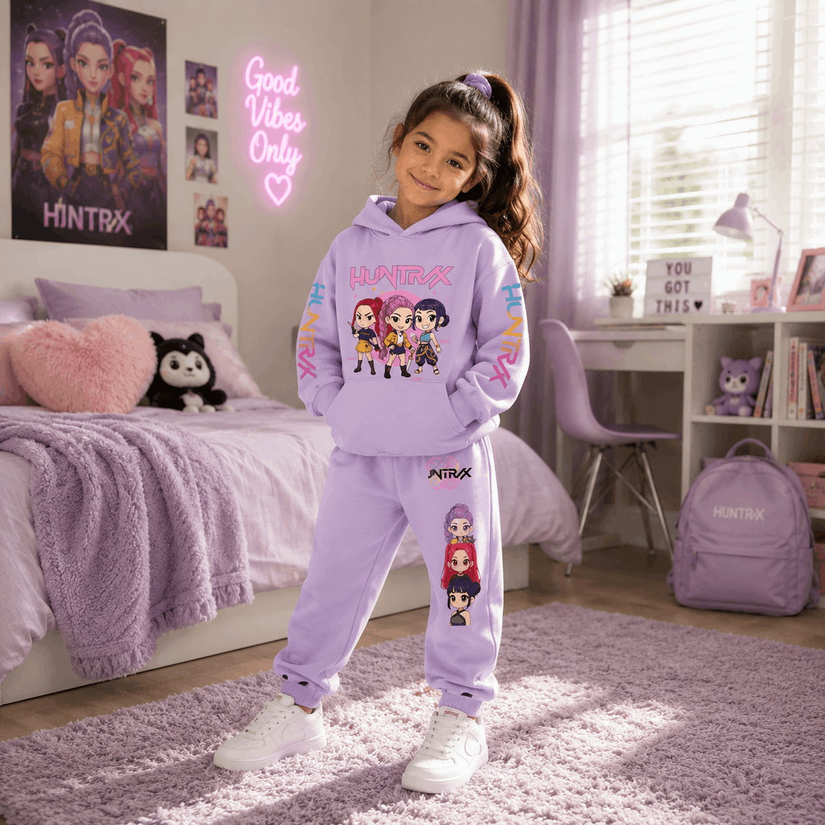 Kids KPop Demon Hunters Hoodie & Sweatpants Set | Children's Matching Tracksuit