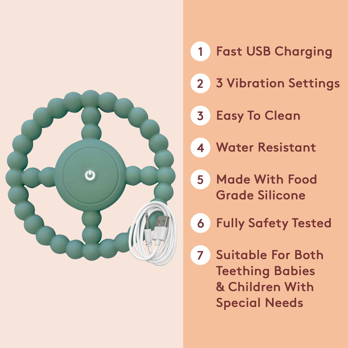 Vibrating Sensory Chew Toy - Autism Chew Toys & Baby Teething Toys