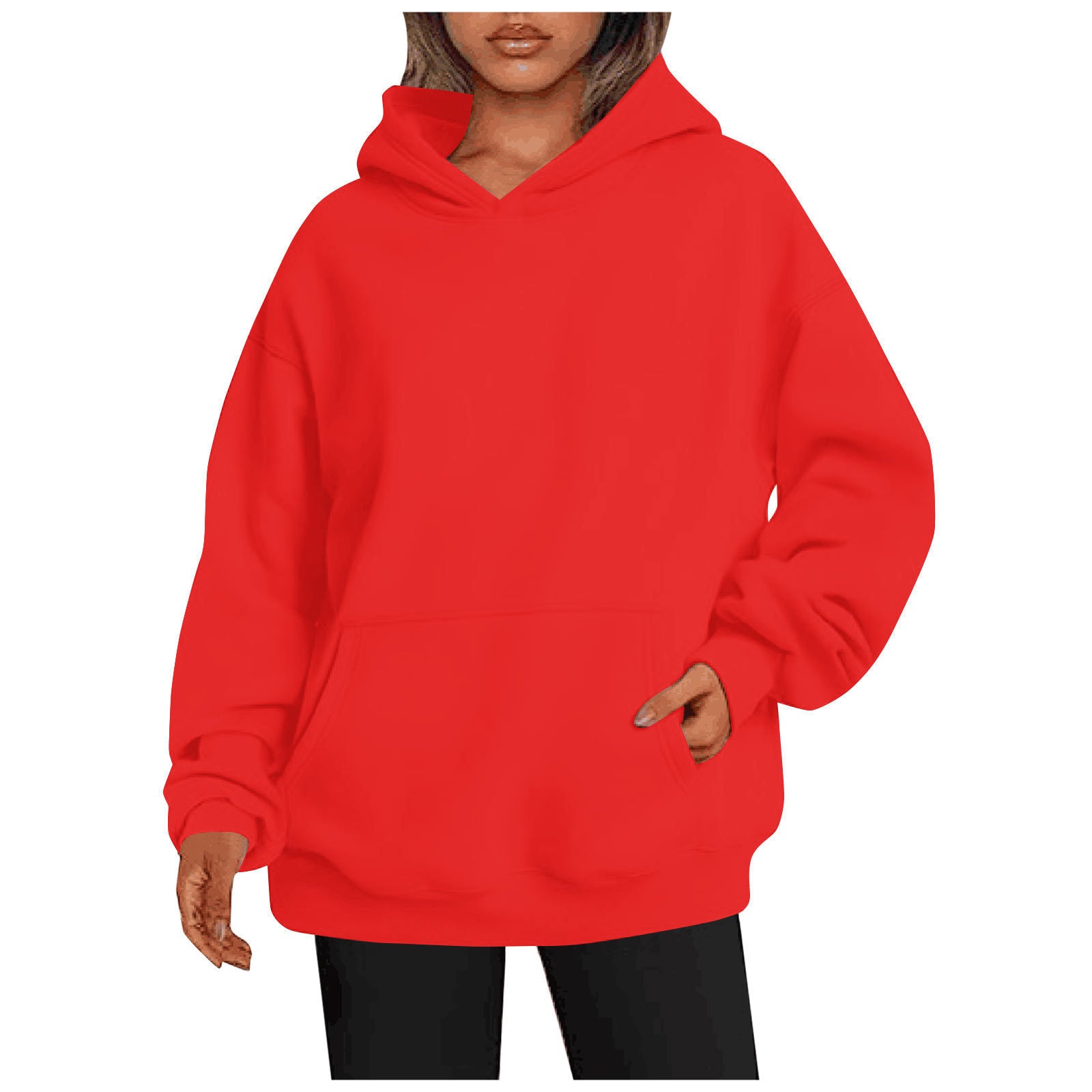 Women's Oversized Hooded Sweater With Pockets