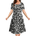 Classy Floral Black Ladies Sun Dress