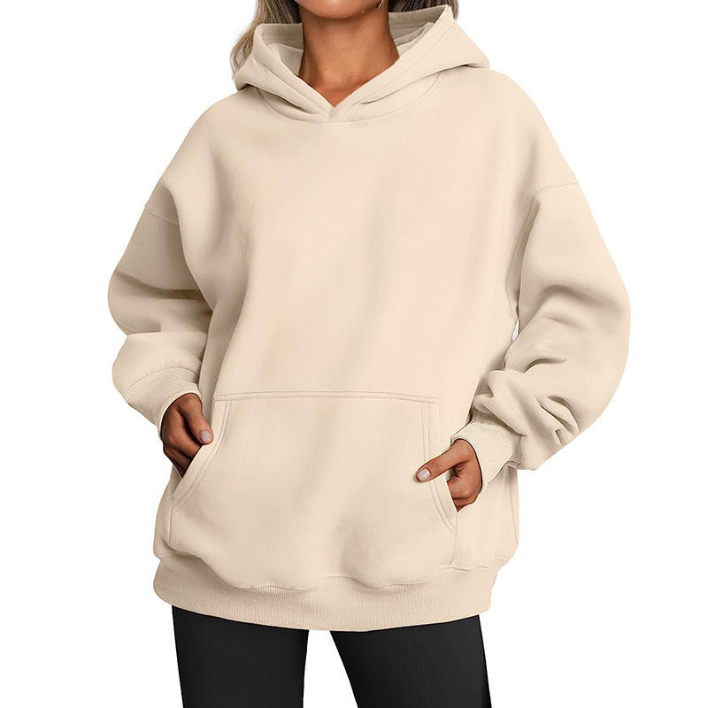 Women's Oversized Hooded Sweater With Pockets