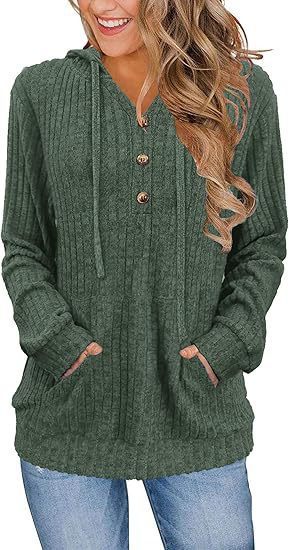 Solid Color Long Sleeve Hoodie Brushed Bedford Cord Sweater