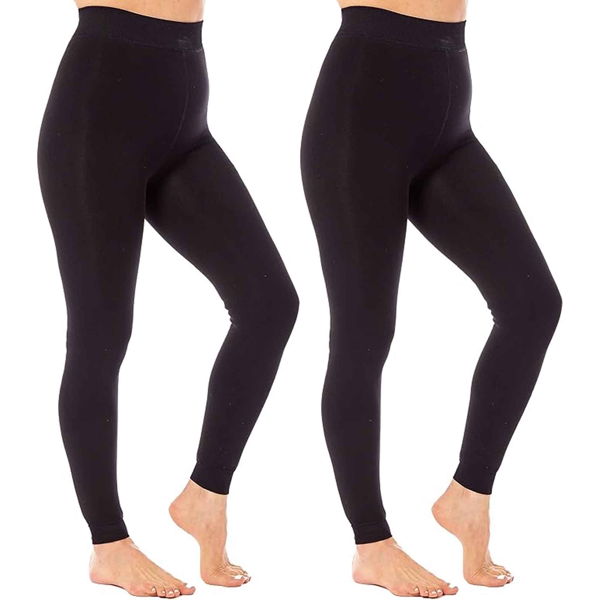 Heatwave Thermalwear Pack Of 2 Womens Ultra Thermal Brushed Black Leggings 140 Denier Warm Stretchy Comfort Fit Winter Wear