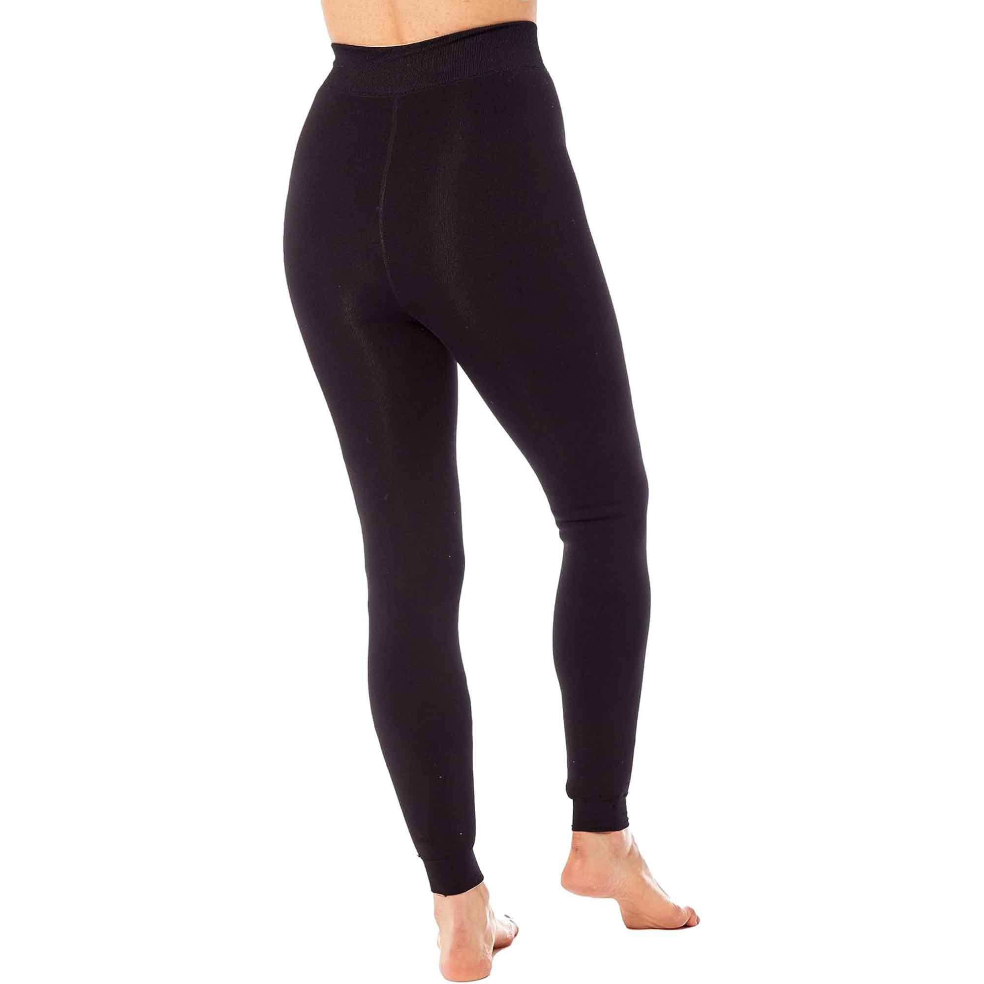 Heatwave Thermalwear Pack Of 2 Womens Ultra Thermal Brushed Black Leggings 140 Denier Warm Stretchy Comfort Fit Winter Wear