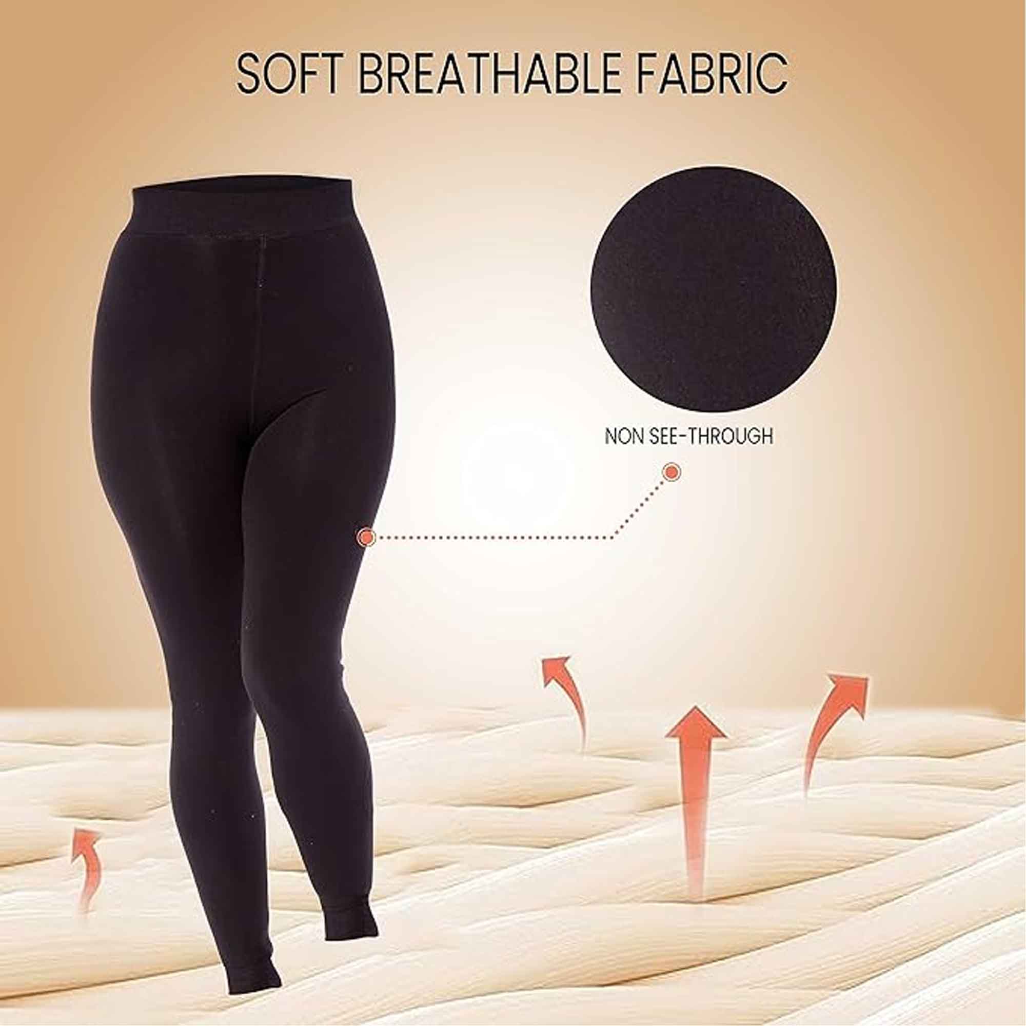 Heatwave Thermalwear Pack Of 2 Womens Ultra Thermal Brushed Black Leggings 140 Denier Warm Stretchy Comfort Fit Winter Wear