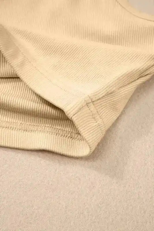 Ribbed Crop Tank Top - Basic Slim Fit