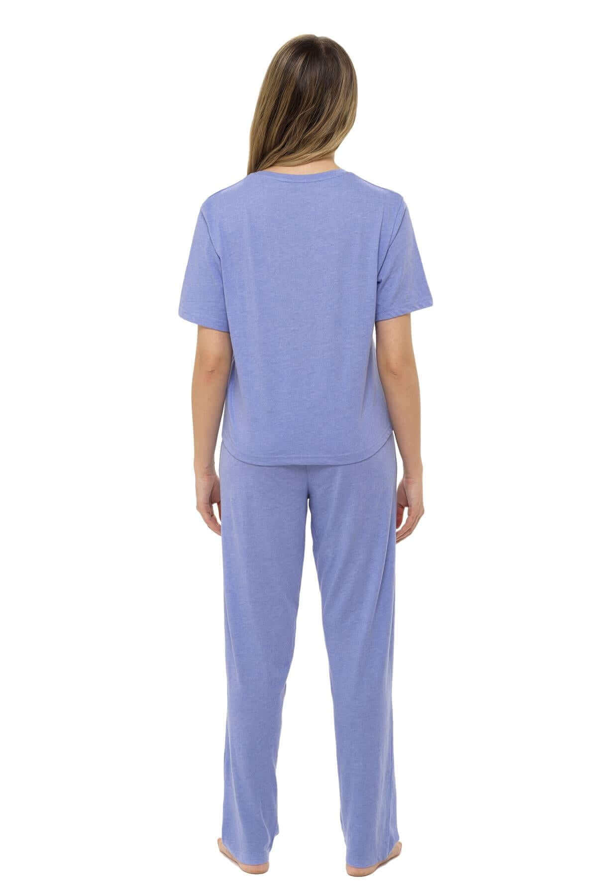 Daisy Dreamer Women's Jersey Marl Loungewear Pyjama Set, Super Soft Comfort, Relaxed Fit, All Seasons, Blue Or Grey, Two Piece