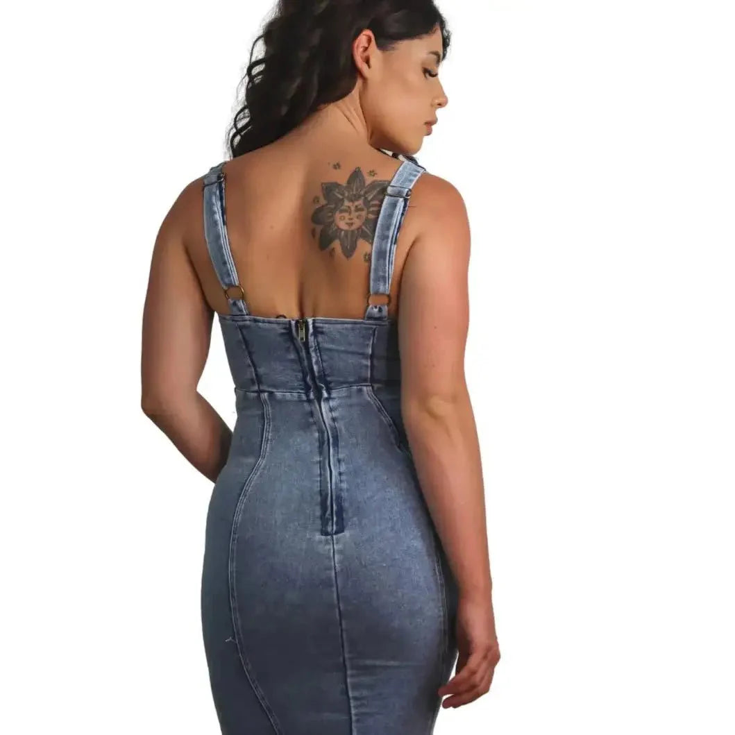 Women Denim midi Dress