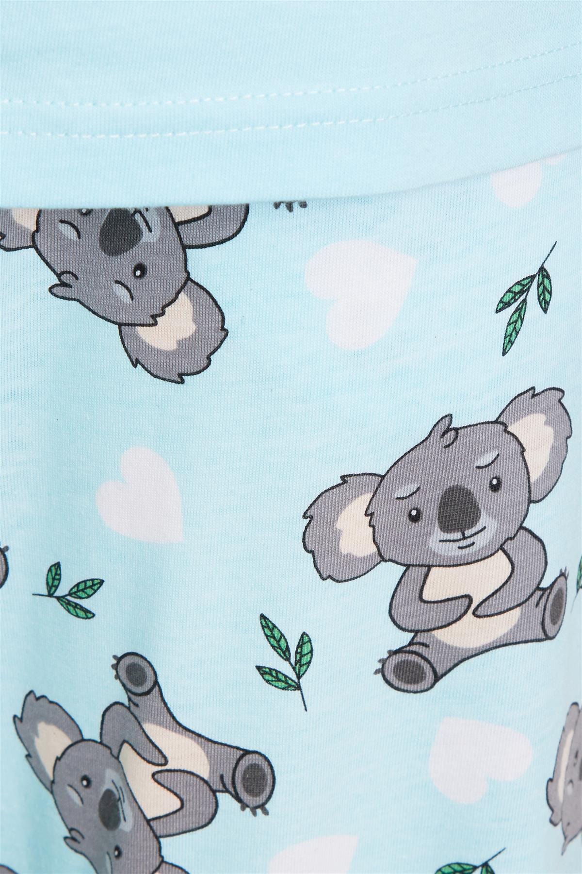 OLIVIA ROCCO Women's Koala Bear Cotton Pyjama Set 100 Percent Cotton Elasticated Waistband Soft Breathable Nightwear Loungewear