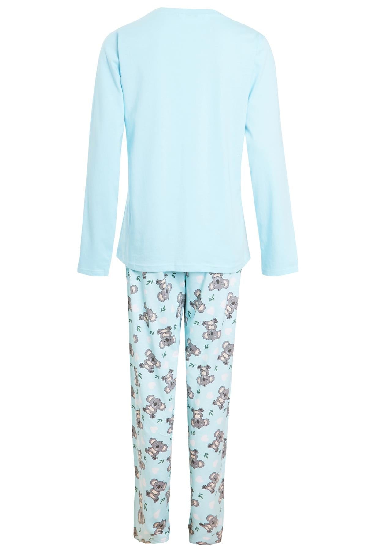OLIVIA ROCCO Women's Koala Bear Cotton Pyjama Set 100 Percent Cotton Elasticated Waistband Soft Breathable Nightwear Loungewear