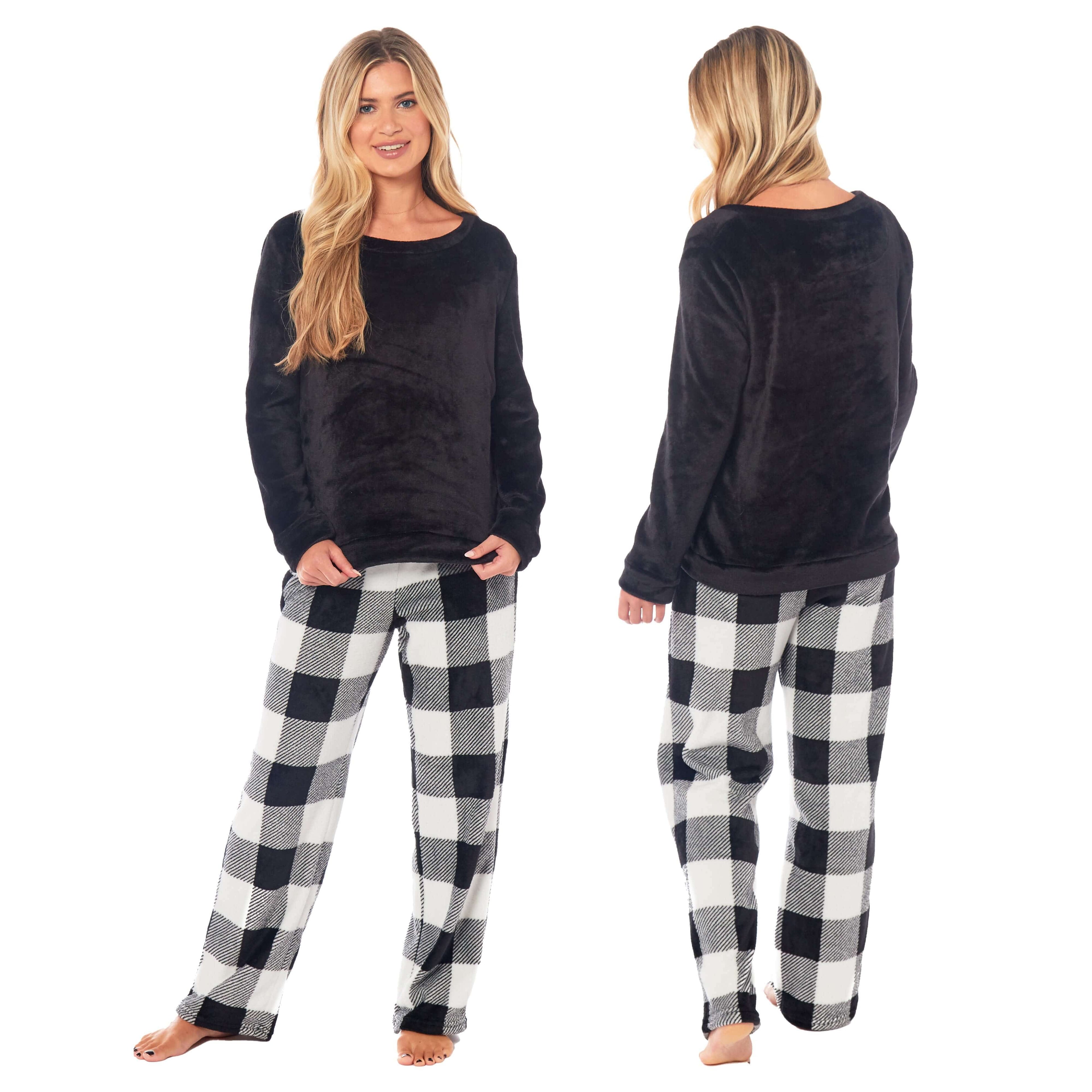 Daisy Dreamer Women's Buffalo Check Fleece Pyjama Set