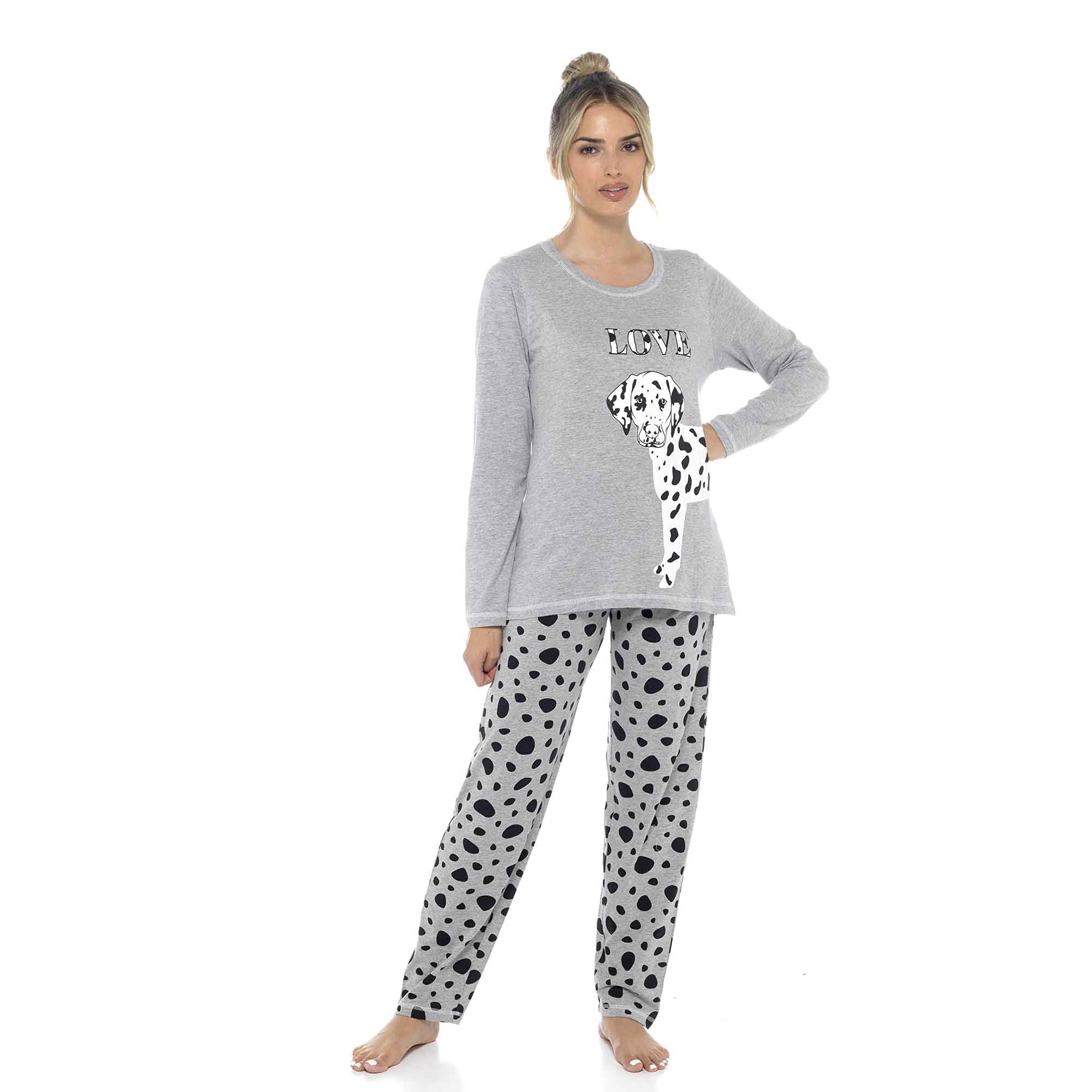 Daisy Dreamer Women's Cotton Pyjama Set With Elasticated Patterned Bottoms Soft Long Sleeve Top 100% Cotton Nightwear Multiple Sizes