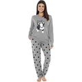 Daisy Dreamer Women's Cotton Pyjama Set With Elasticated Patterned Bottoms Soft Long Sleeve Top 100% Cotton Nightwear Multiple Sizes