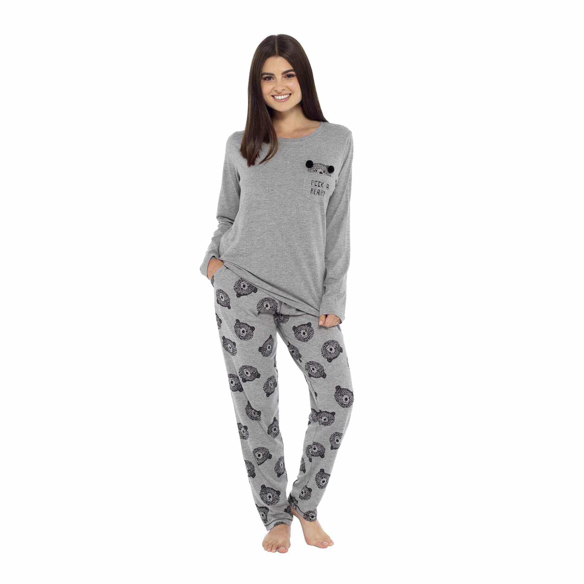 Daisy Dreamer Women's Cotton Pyjama Set With Elasticated Patterned Bottoms Soft Long Sleeve Top 100% Cotton Nightwear Multiple Sizes