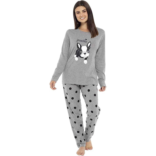 Daisy Dreamer Women's Cotton Pyjama Set With Elasticated Patterned Bottoms Soft Long Sleeve Top 100% Cotton Nightwear Multiple Sizes