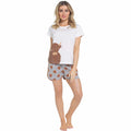 OLIVIA ROCCO Women's Highland Cow Pyjama Set T Shirt And Shorts PJs Soft Cotton Loungewear Daisy Dreamer Summer Sleepwear For Holidays