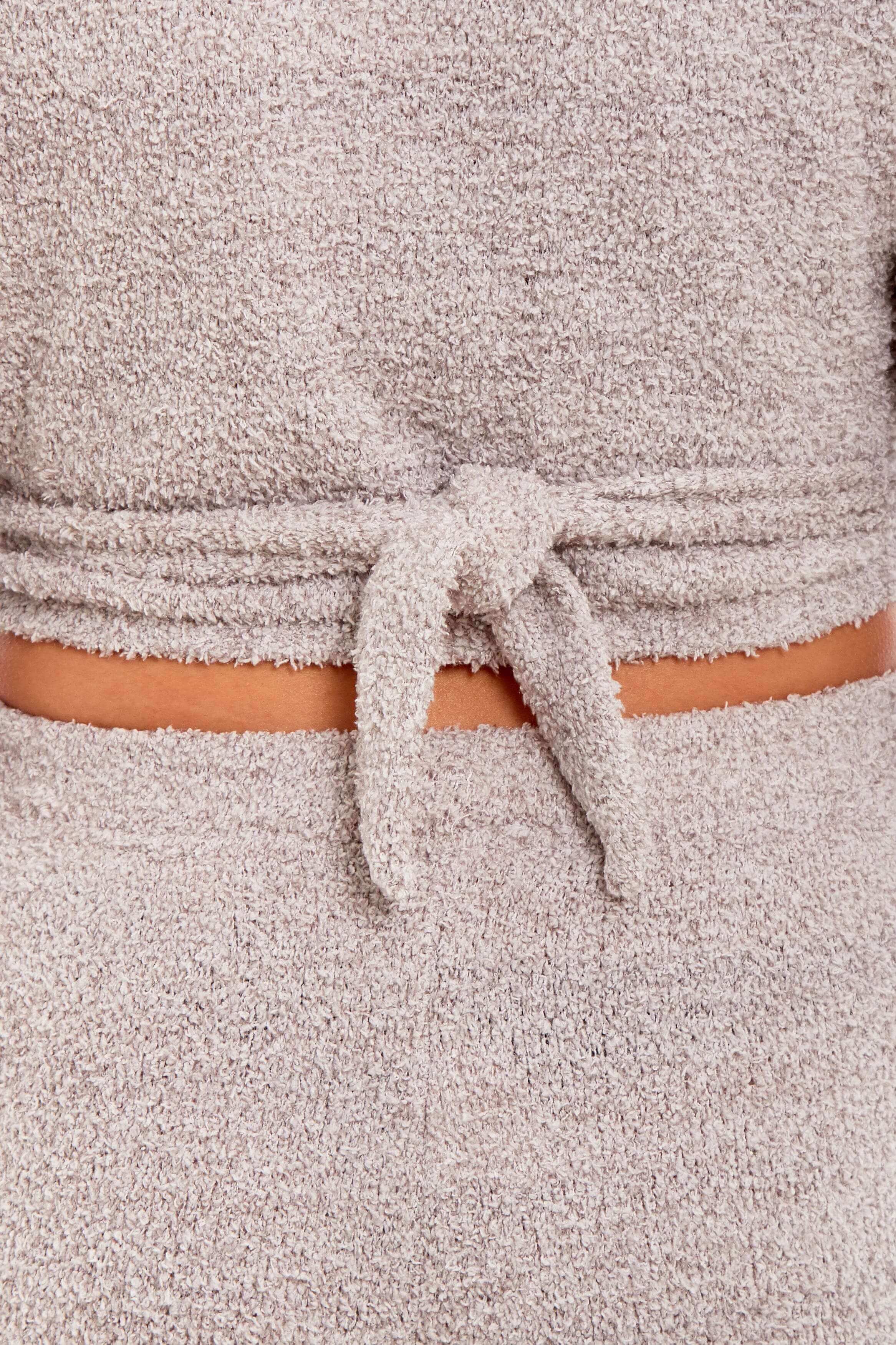 Daisy Dreamer Women's Teddy Fleece Loungewear Set With Long Sleeve Wrap Top And Stretch Fit Pants For Relaxing At Home